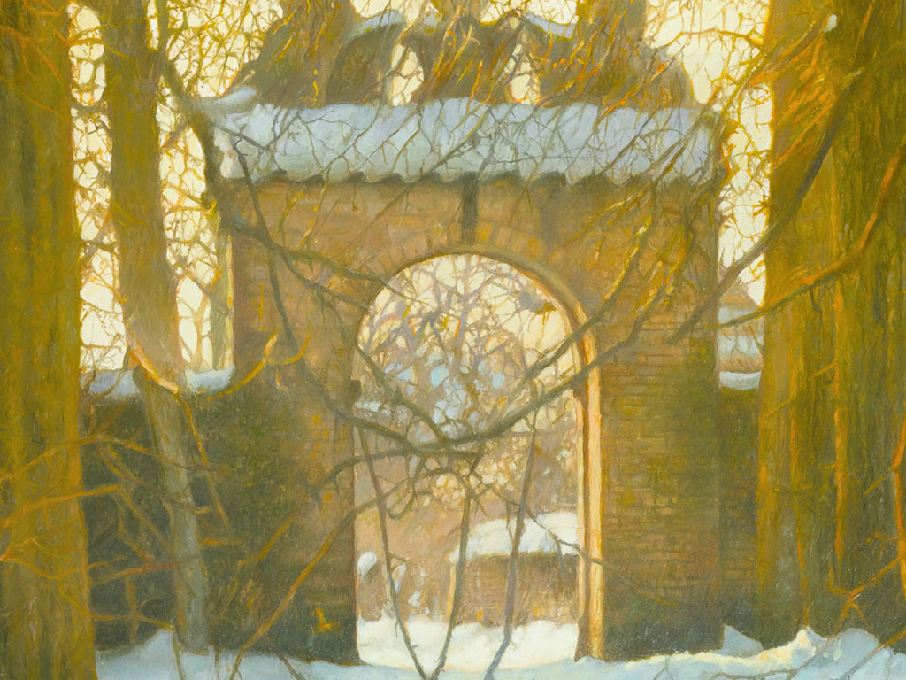 Poortje van Cornjum in de sneeuw, 9 x vergroot, The Gate of Cornjum in the snow, 9 times enlarged