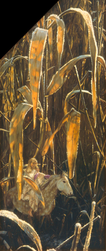 Paul Christiaan Bos, tryptich: journey through the snow and hoar-frosted reeds